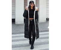 Dámská zimní bunda GLAMPUFF oboustranně prošívaná s kapucí černá Černá, XL