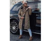 Dámská přechodová bunda ELEGANTI dlouhá s kapucí béžová Béžová, S
