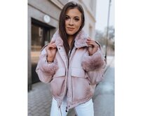 Dámská zimní parka s kožíškem OLIVIERA růžová Růžová, L
