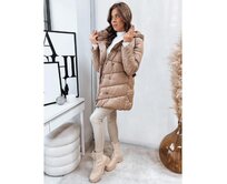 Dámský prošívaný zimní kabát BLOOM hnědý Karamelová, S