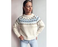 Dámský svetr jedné velikosti SKADOVA světle béžový Béžová, Univerzální