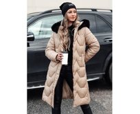 Dámská prošívaná dlouhá zimní bunda WINTERACT béžová Béžová, S