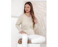 Dámský svetr LAVIRTA béžový Béžová, Univerzální