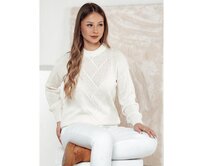 Dámský oversize svetr FEMWEAVE ecru Bílá, Univerzální