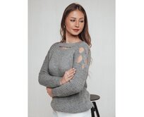Dámský svetr SLITARIA světle šedý Světle šedá, Univerzální