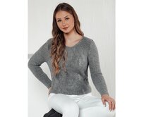 Dámský svetr CHICRAY světle šedý Světle šedá, Univerzální