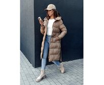 Dámský prošívaný kabát GLAMMANT béžový Béžová, S