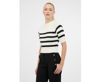 Krémový dámský svetr s krátkým rukávem Krémová, L