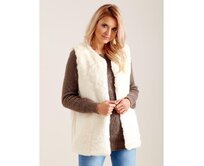 Dámská vesta chlupatá MONA v barvě ecru Ecru, L/XL