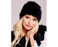 Černá čepice z umělé kožešiny Černá, Univerzální