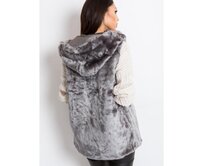 Dámská huňatá vesta TOMA šedá Šedá, M/L