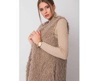 Dámská vesta kožešinová SYBILIE tmavě béžová Vícebarevný, M/L