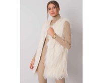 Dámská vesta kožešinová RAFAELA ecru Ecru, L/XL