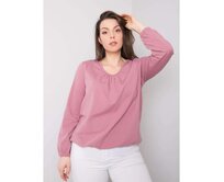 Dámská halenka s dlouhým rukávem plus size HAILEY tmavě růžová Růžová, XL