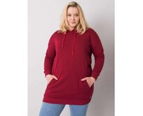 Dámská mikina s kapucí plus size LUNA bordó Kaštanová, XL