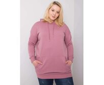 Dámská mikina s kapucí plus size LUNA růžová Růžová, XL