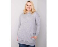 Dámská mikina s kapucí plus size LUNA šedá Šedá, XL