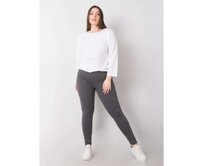 Dámské legíny RUE PARIS bavlněné plus size tmavě šedé Tmavě šedá, 2XL