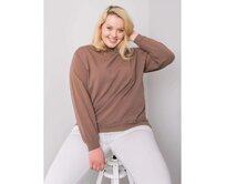 Dámská mikina s kapucí plus size HARMONY hnědá Hnědá, 2XL