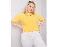 Dámská halenka plus size z žebrované látky STELLA žlutá Žlutá, XL