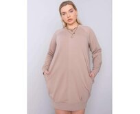 Dámské šaty plus size ARIADNE tmavě béžové Vícebarevný, 4XL