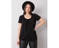 Dámská halenka s kulatým výstřihem plus size CELESTE černá Černá, 3XL