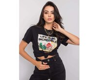 Dámské tričko s nápisem ADALIA černé Černá, S