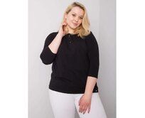 Dámská halenka plus size z bavlny JODIE černá Černá, XL