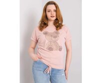 Dámská halenka plus size s kamínky LUCE špinavě růžová Růžová, Univerzální