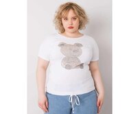 Dámská halenka plus size s kamínky LUCE bílá Bílá, Univerzální