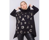 Dámská halenka s kapucí plus size AINA černá Černá, Univerzální