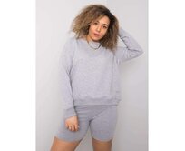 Dámská mikina plus size bavlněná DONNA šedá Šedá, XL