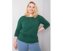 Dámská halenka plus size bavlněná JODIE tmavě zelená Tmavě zelená, XL