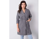 Dámský kabát kostkovaný CALLA šedý Tmavě šedá, M