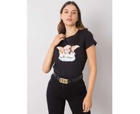 Dámské tričko s potiskem Ibbie RUE PARIS černé Černá, XS