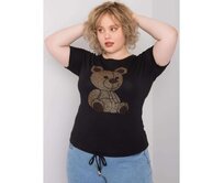 Dámská halenka plus size s kamínky LUCE černá Černá, Univerzální