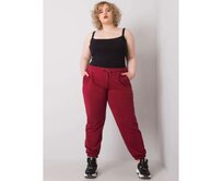 Dámské tepláky s kapsami plus size Ainhoa bordó Kaštanová, 3XL