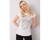 Dámské tričko SKULL ecru Ecru, S