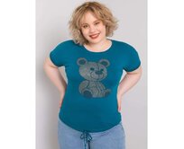 Dámská halenka s kamínky plus size LUCE modrá Mořská, Univerzální