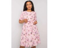 Dámské šaty vzorované CELENE plus size růžové Růžová, 48