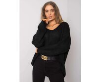 Dámský svetr oversize Stella OCH BELLA černý Černá, Univerzální