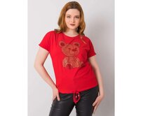 Dámská halenka s kamínky plus size LUCE červená Červená, Univerzální