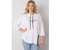 Dámská halenka plus size s kamínky PHILOMENA bílá Bílá, Univerzální