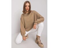 Dámská mikina s textem ADELYNN tmavě béžová Vícebarevný, S/M