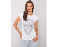 Dámské tričko SKULL bílé Bílá, S