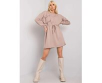 Dámské šaty oversize Kelbi RUE PARIS tmavě béžové Vícebarevný, S/M