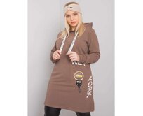 Dámská tunika s kapucí plus size ASHFORD hnědá Hnědá, Univerzální