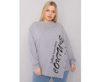 Dámská halenka melanžová asymetrická plus size ELFRIEDE šedá Šedá, Univerzální