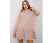 Dámské šaty s kapucí ALIYE tmavě béžové Vícebarevný, S/M