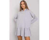Dámské šaty s kapucí ALIYE šedé Šedá, L/XL